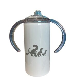 Engraved Dinosaur Themed Sippy Cup with Handles